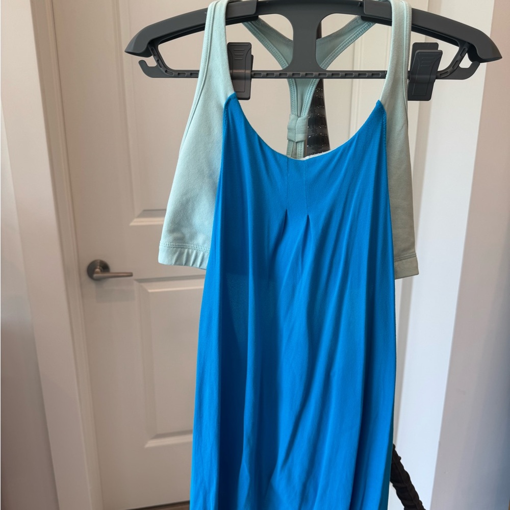 lululemon athletica Blue and Light Green Tank Top